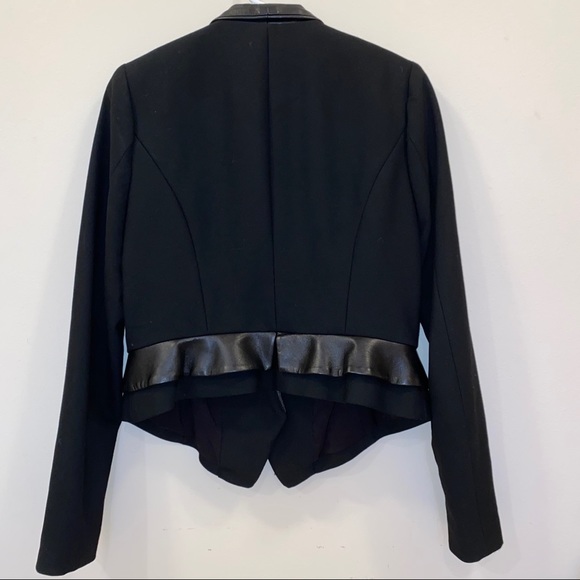 Tracy Reese black 100% lamb leather blazer sz 10 - Picture 7 of 13
